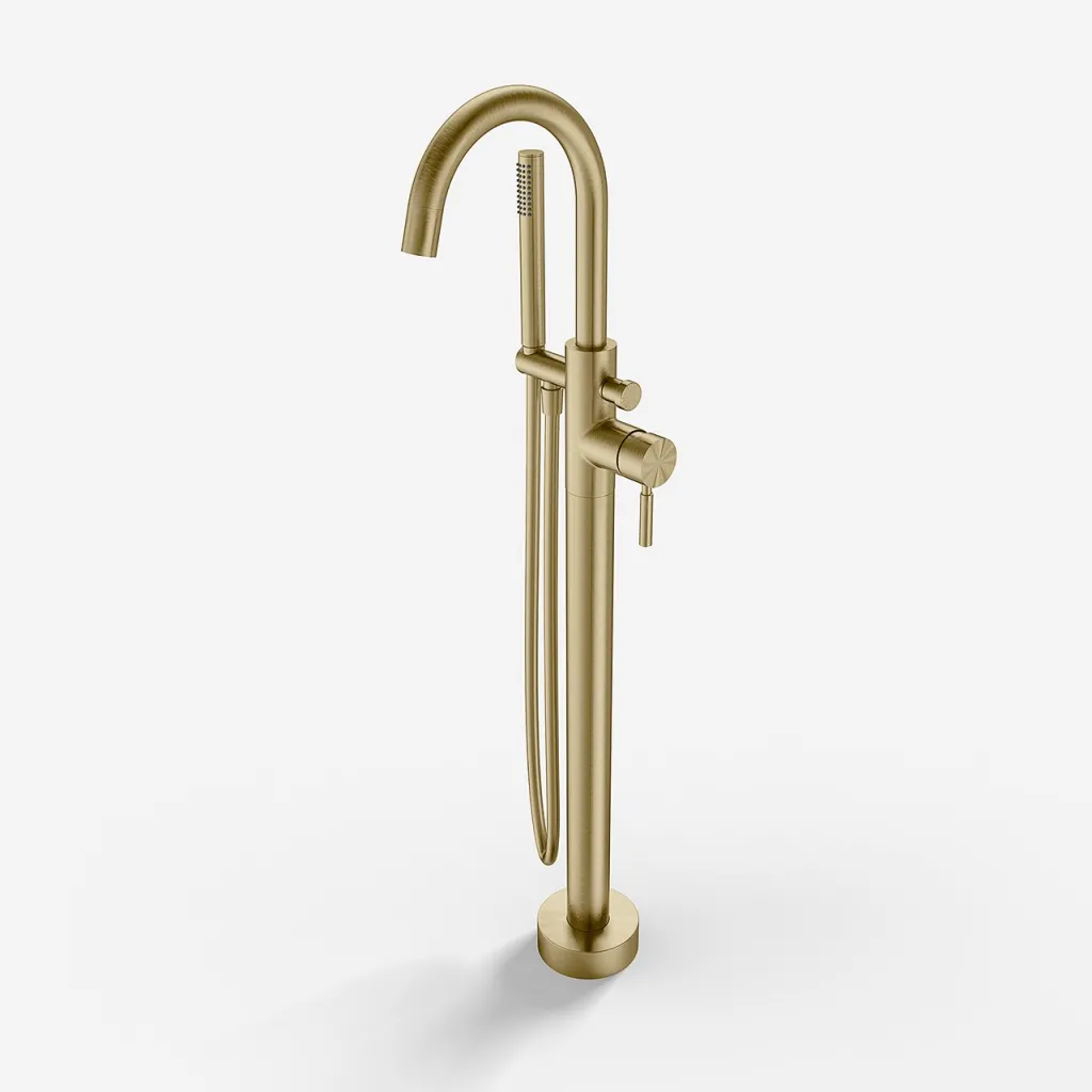 Semplice SBS600 - Freestanding bath mixer, PVD Brushed Brass