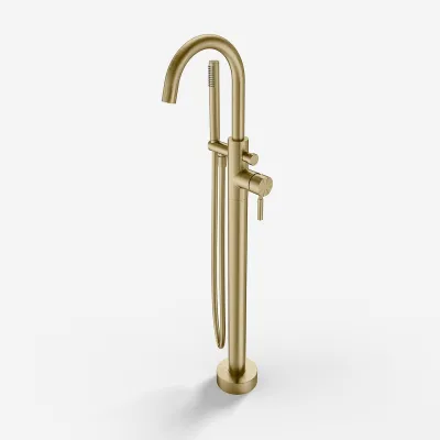 Semplice SBS600 - Freestanding bath mixer, PVD Brushed Brass