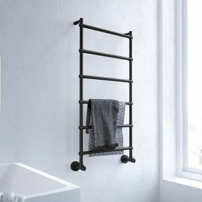Vetro DeLuxe 442/6 - Waterborne Towel Warmer, Matte Black