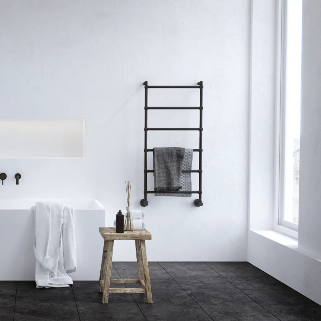 Vetro DeLuxe 442/6 - Waterborne Towel Warmer, Matte Black