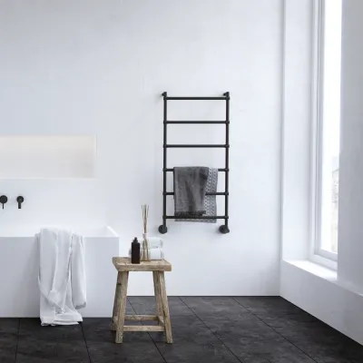 Vetro DeLuxe 442/6 - Waterborne Towel Warmer, Matte Black