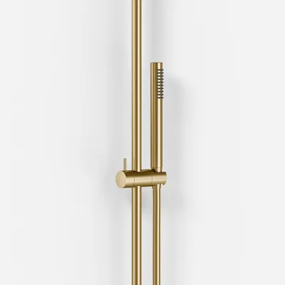 Semplice SRL10 - Thermostat set, XL Rain DeLux Ø24 w/EasyClean, PVD Brushed Brass