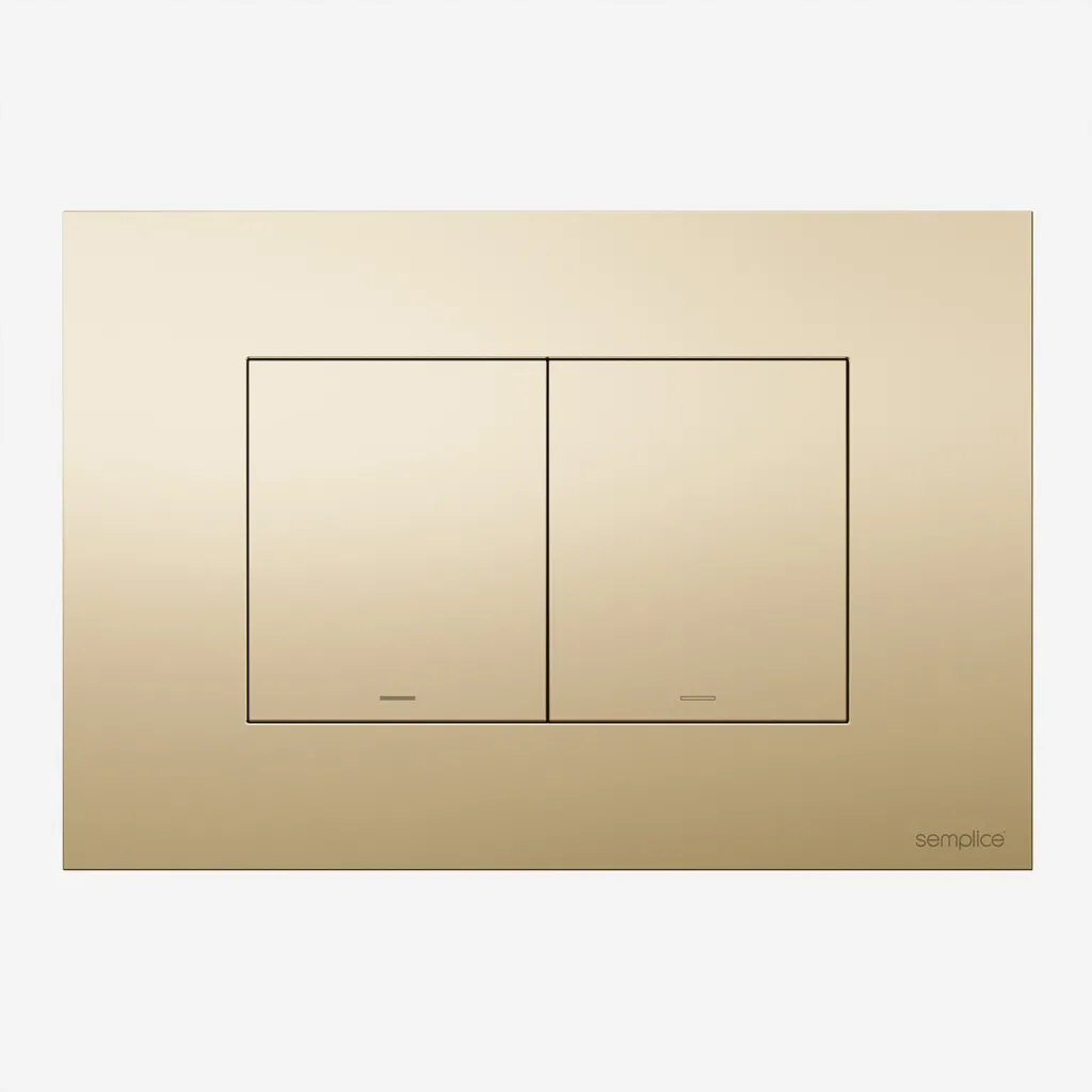 Semplice SX-K2 - DuoLux Flush plate for dual flush, Polished Brass Natural
