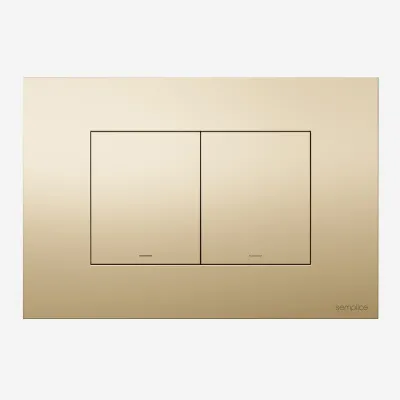 Semplice SX-K2 - DuoLux Flush plate for dual flush, Polished Brass Natural