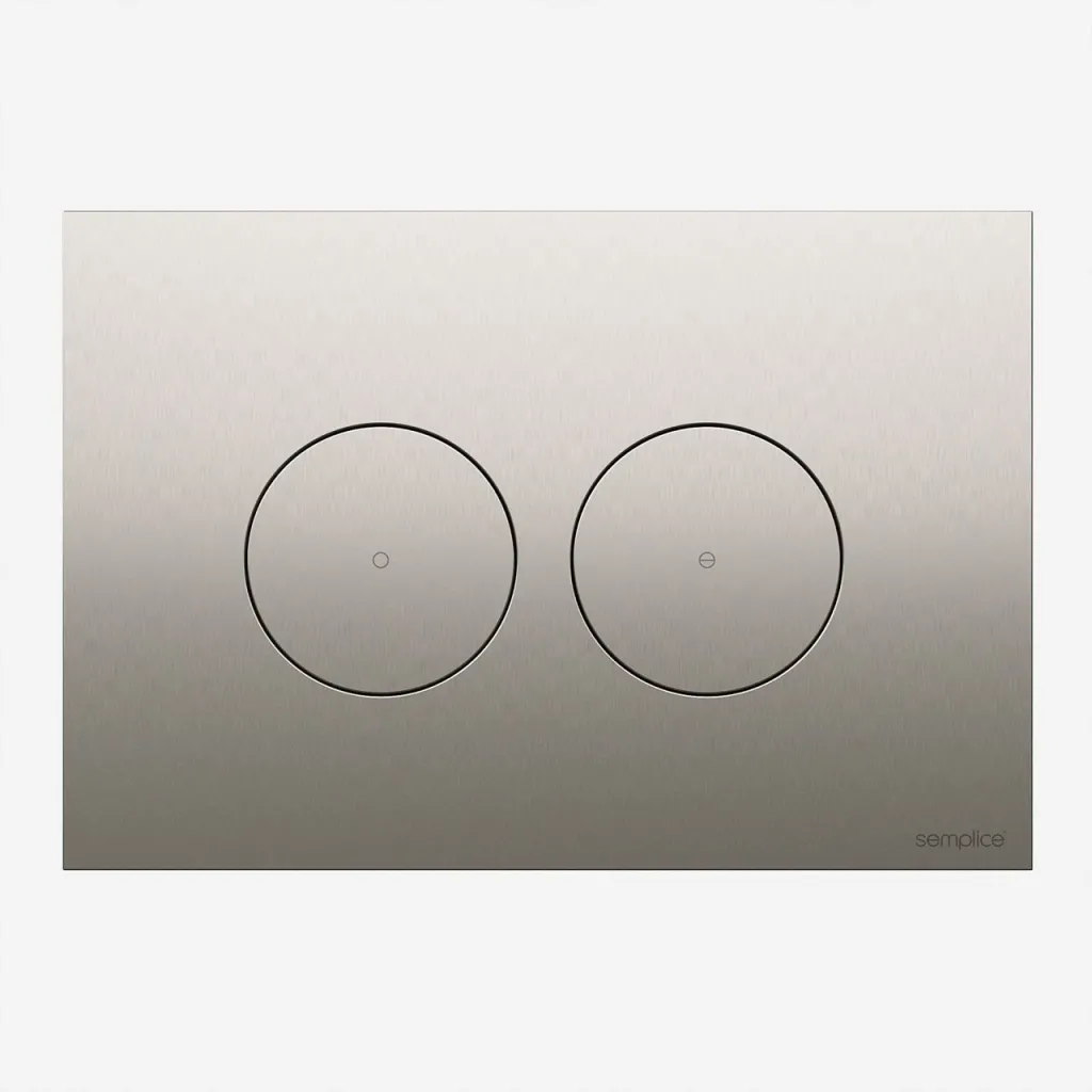 Semplice SX-O1 - DuoLux-O Flush plate for dual flush, PVD Brushed Steel