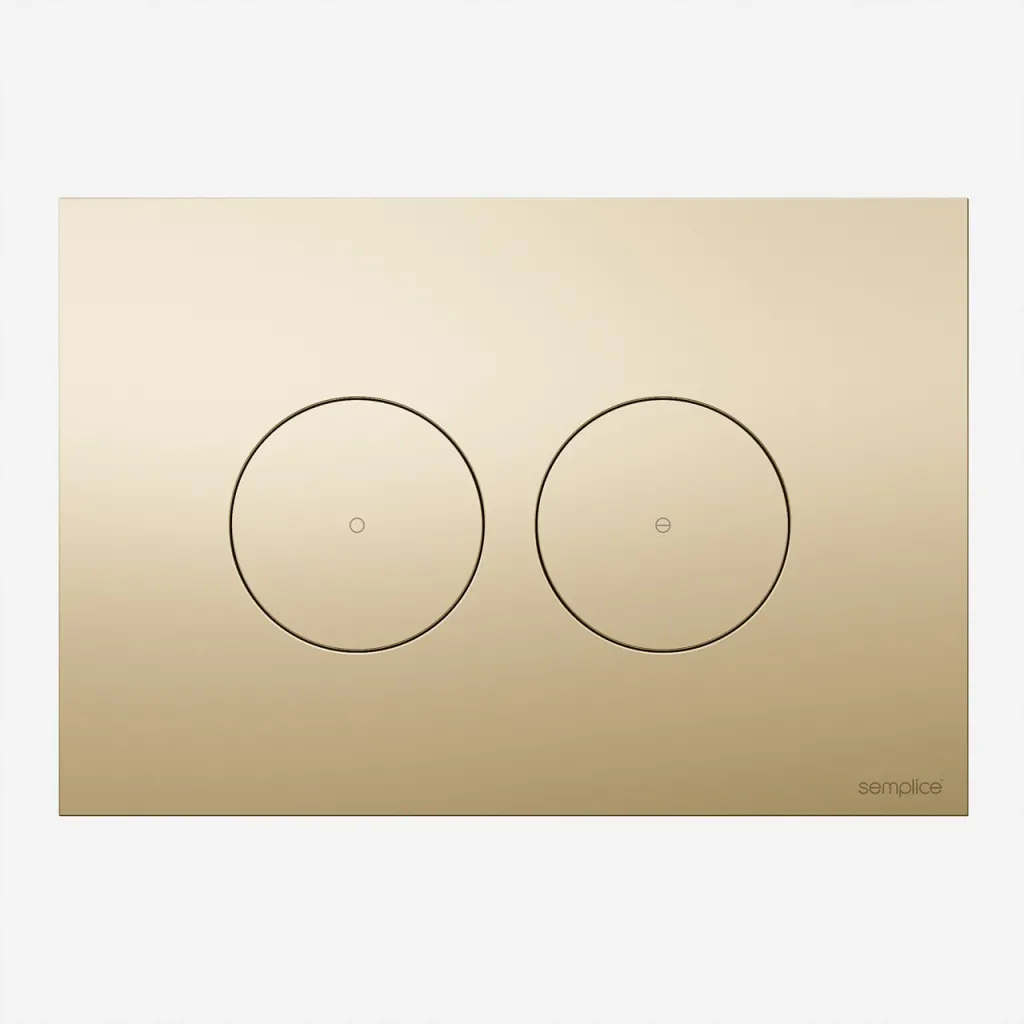 Semplice SX-O1 - DuoLux-O Flush plate for dual flush, Polished Brass Natural
