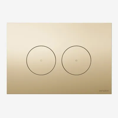 Semplice SX-O1 - DuoLux-O Flush plate for dual flush, Polished Brass Natural