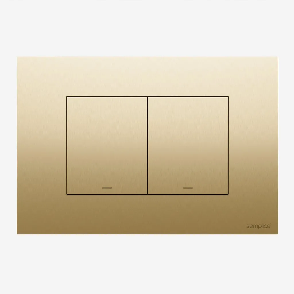 Semplice SX-K2 - DuoLux Flush plate for dual flush, PVD Brushed Brass