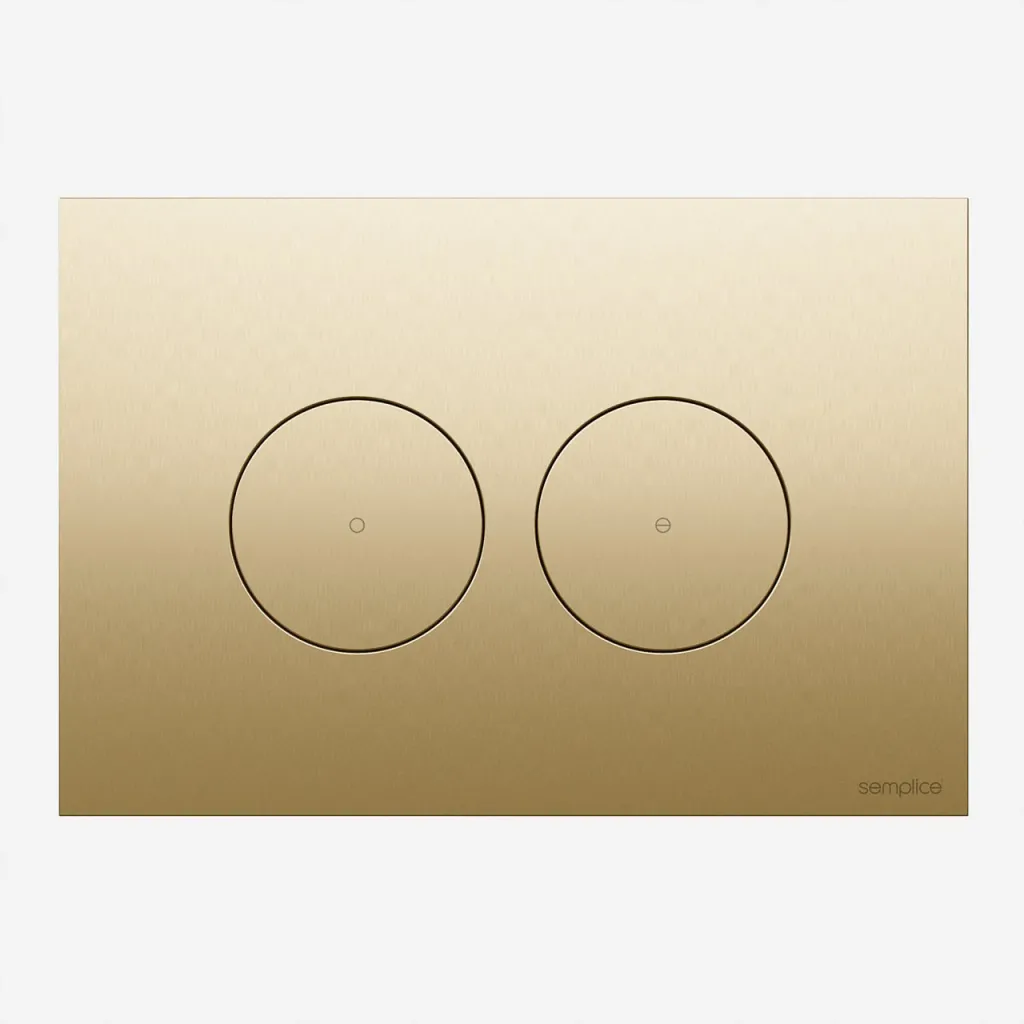 Semplice SX-O1 - DuoLux-O Flush plate for dual flush, PVD Brushed Brass