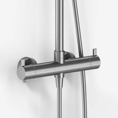 ArkiLife AVAO AABT900 S02 - Thermostat set Ø30 Wellness Rain, Brushed Stainless Steel
