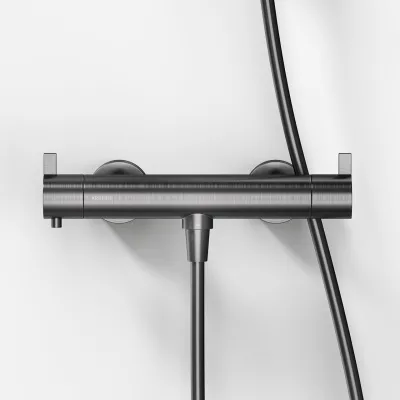 ArkiLife AVAO AABT204 S02 - Thermostat incl. Shower set, Stick, PVD Brushed Gun Metal