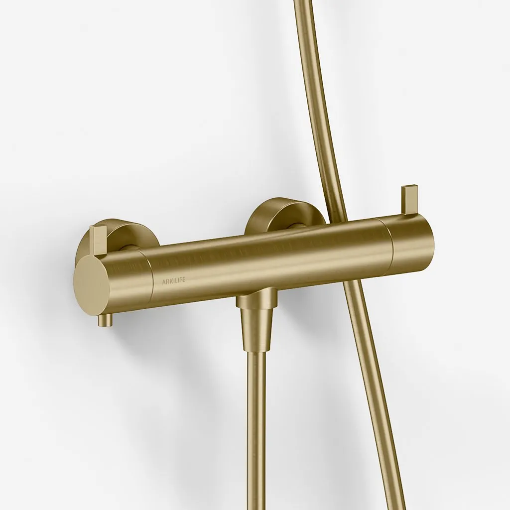 ArkiLife AVAO AABT204 S02 - Thermostat incl. Shower set, Stick, PVD Brushed Brass