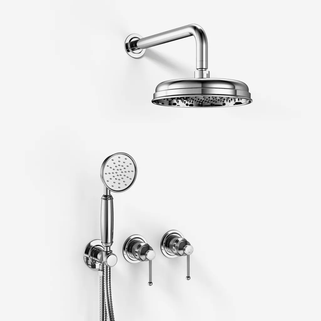 Hassel&Teudt HBR801 S01 - Shower set Ø21cm, Wall, Chrome