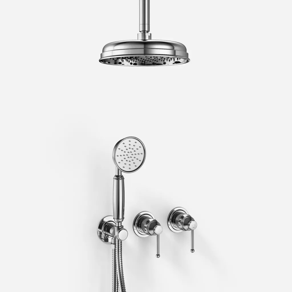 Hassel&Teudt HBR801 S02 - Shower set Ø21cm, Ceiling, Chrome