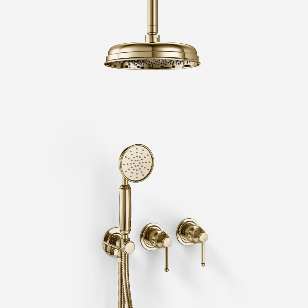 Hassel&Teudt HBR801 S02 - Shower set Ø21 cm, Ceiling, Polished Brass Natural