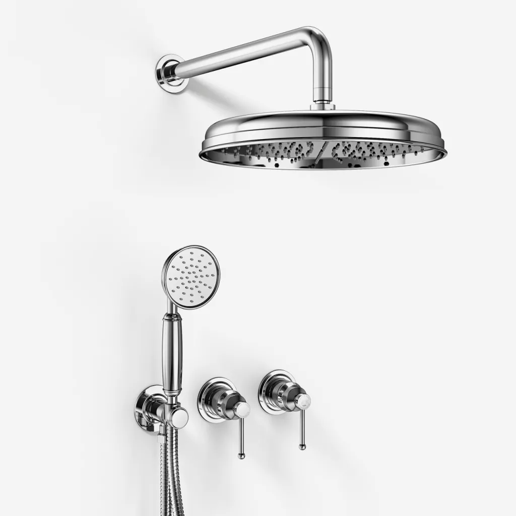 Hassel&Teudt HBR801 S03 - Shower set Ø31cm, Wall, Chrome