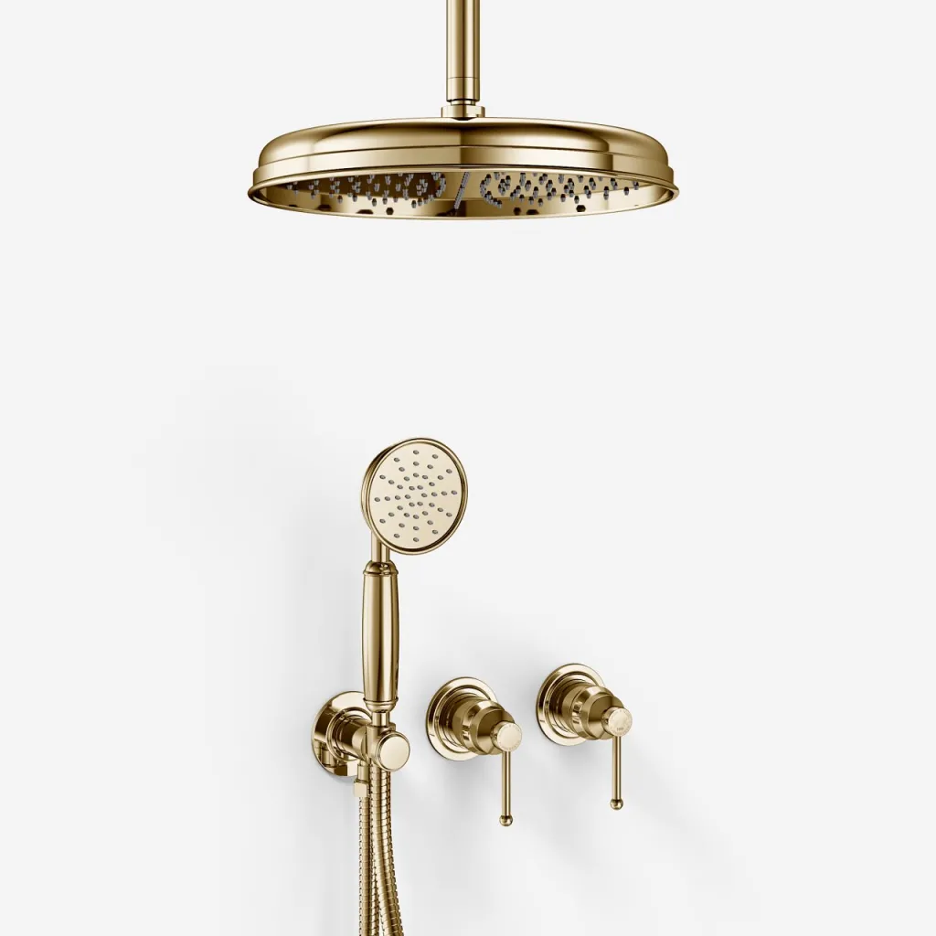 Hassel&Teudt HBR801 S04 - Shower set Ø31 cm, Ceiling, Polished Brass Natural