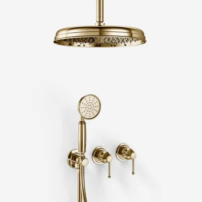 Hassel&Teudt HBR801 S04 - Shower set Ø31 cm, Ceiling, Polished Brass Natural