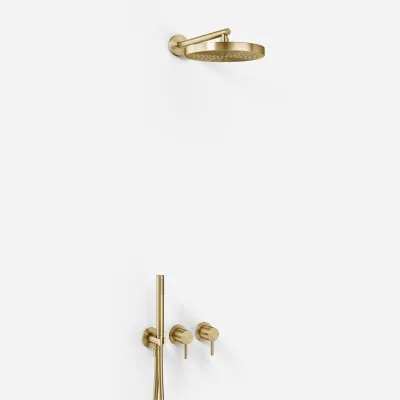 Semplice SBR801 S01 - Shower set, Ø24 cm, Wall, PVD Brushed Brass