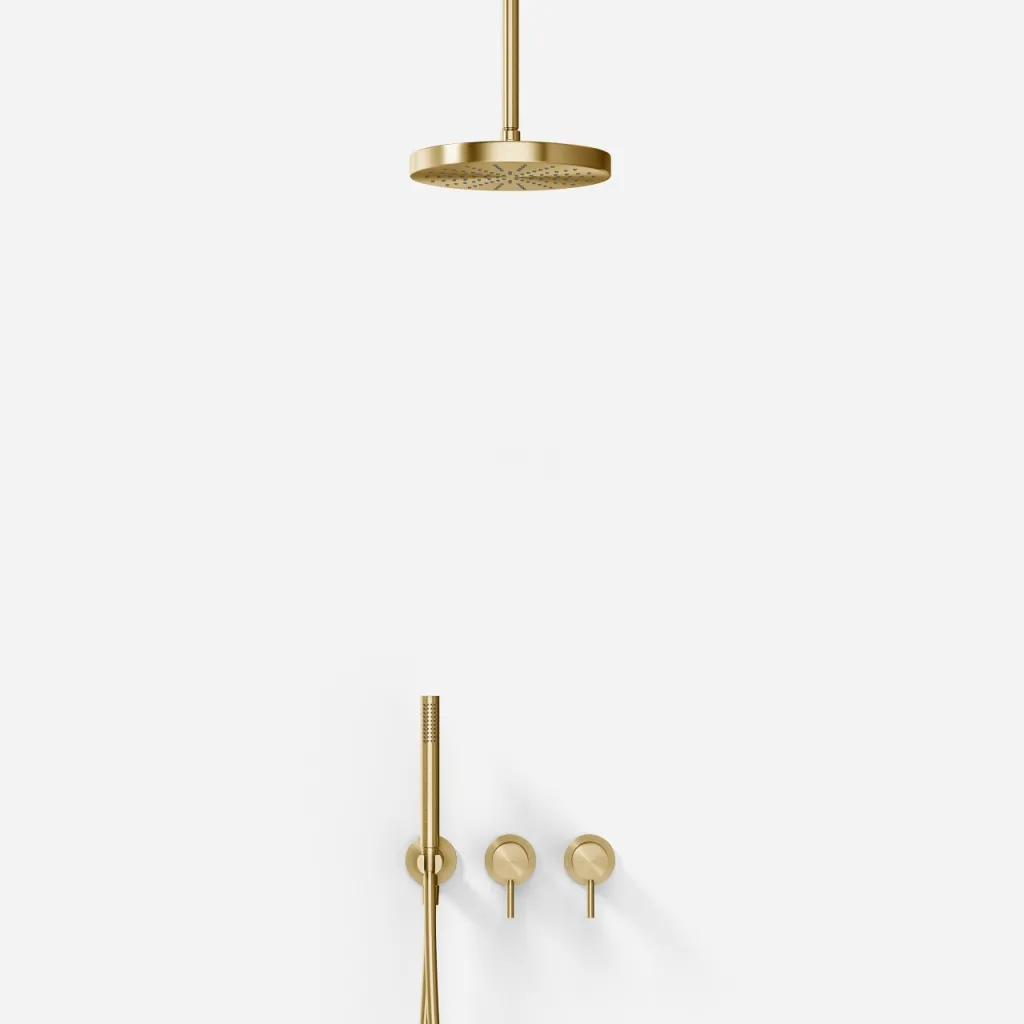 Semplice SBR801 S03 - Shower set, Ø24 cm, Ceiling, PVD Brushed Brass