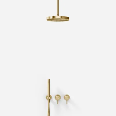 Semplice SBR801 S03 - Shower set, Ø24 cm, Ceiling, PVD Brushed Brass