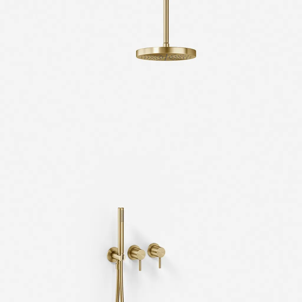 Semplice SBR801 S03 - Shower set, Ø24 cm, Ceiling, PVD Brushed Brass