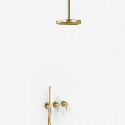 Semplice SBR801 S03 - Shower set, Ø24 cm, Ceiling, PVD Brushed Brass