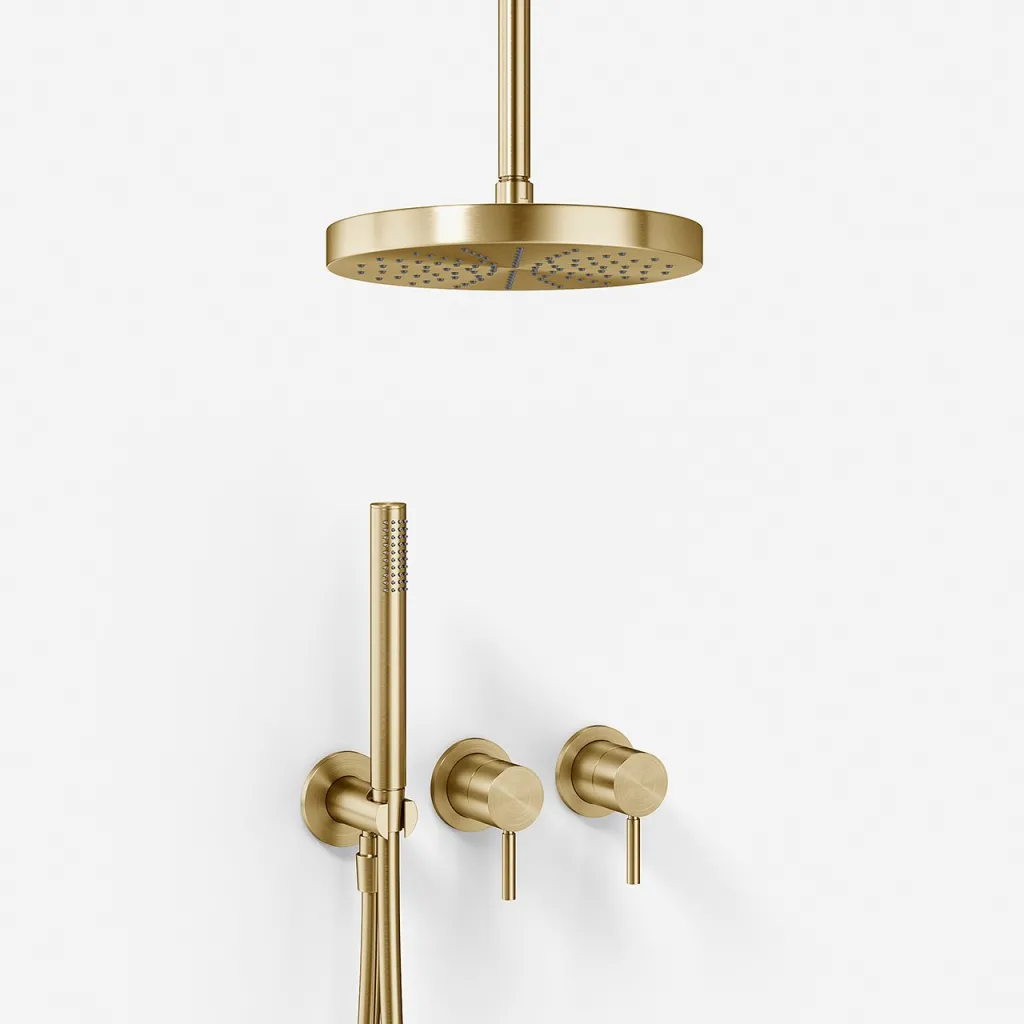 Semplice SBR801 S03 - Shower set, Ø24 cm, Ceiling, PVD Brushed Brass