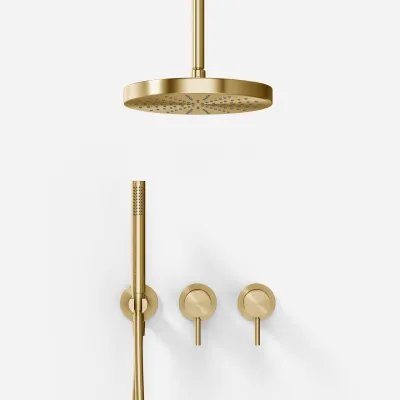 Semplice SBR801 S03 - Shower set, Ø24 cm, Ceiling, PVD Brushed Brass