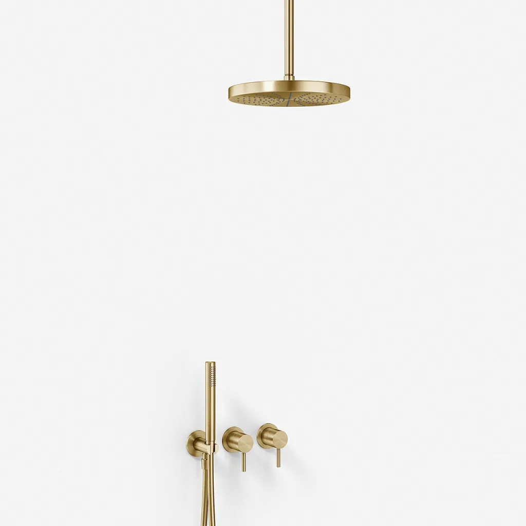 Semplice SBR801 S04 - Shower set, Ø28 cm, Ceiling, PVD Brushed Brass