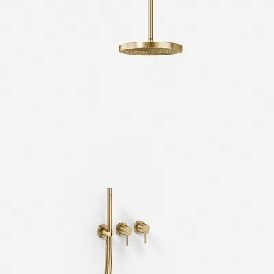 Semplice SBR801 S04 - Shower set, Ø28 cm, Ceiling, PVD Brushed Brass