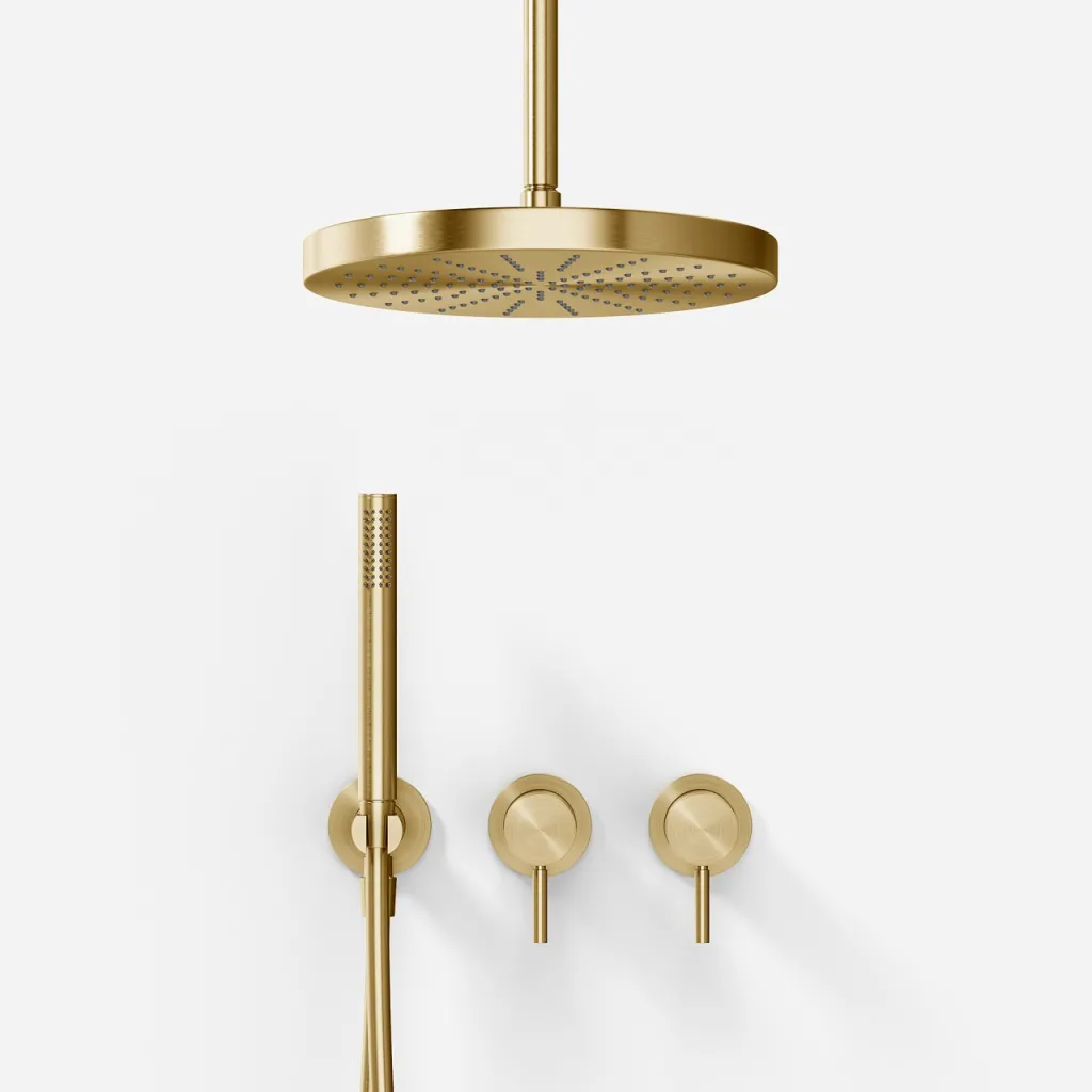 Semplice SBR801 S04 - Shower set, Ø28 cm, Ceiling, PVD Brushed Brass