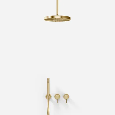 Semplice SBR801 S04 - Shower set, Ø28 cm, Ceiling, PVD Brushed Brass