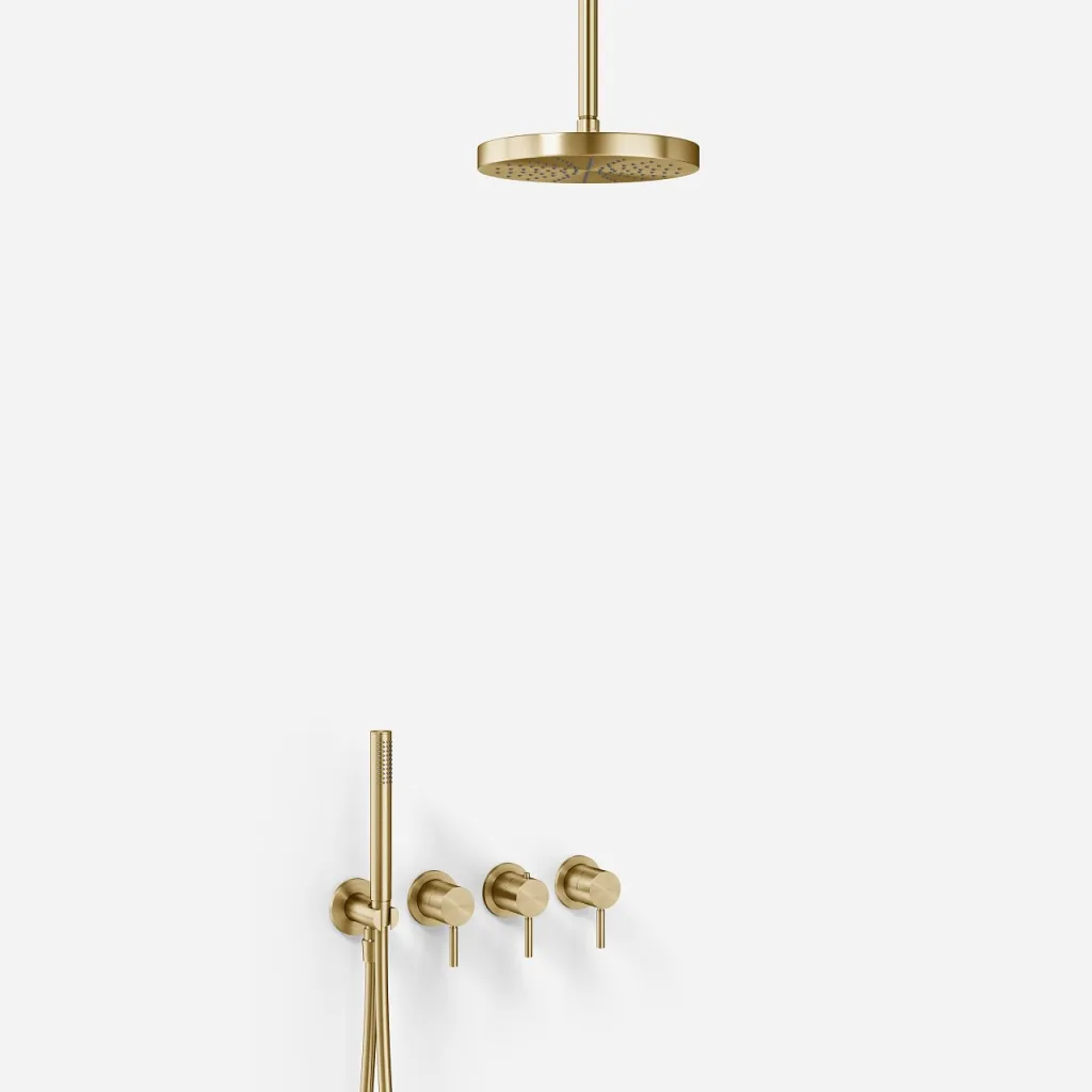 Semplice STB801 S03 - XL Rain DeLux Ø24 cm, SmartTerm, Ceiling, PVD Brushed Brass