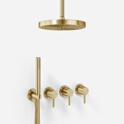 Semplice STB801 S03 - XL Rain DeLux Ø24 cm, SmartTerm, Ceiling, PVD Brushed Brass