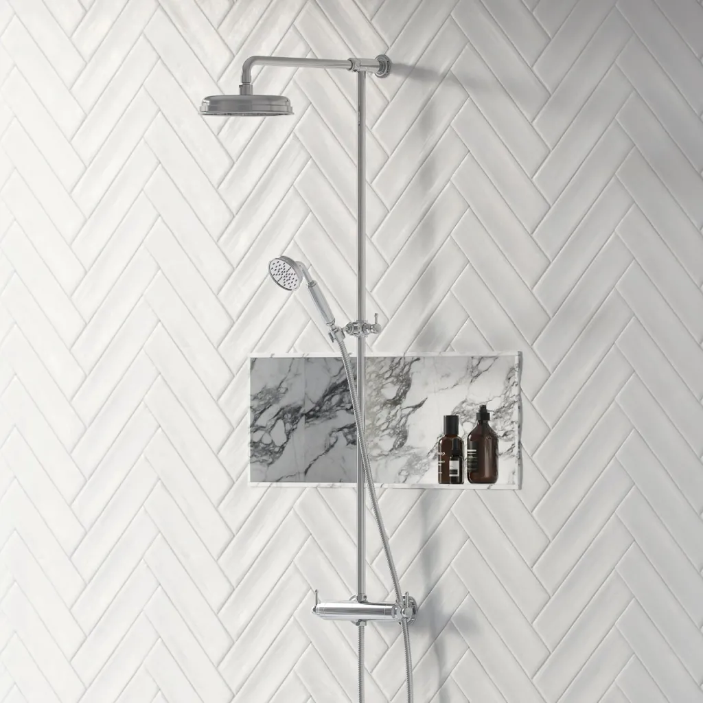 Hassel&Teudt HRL10 S01 - SmartTerm shower rod set w/Ø21 cm. Rain DeLuxe w/EasyClean, Chrome