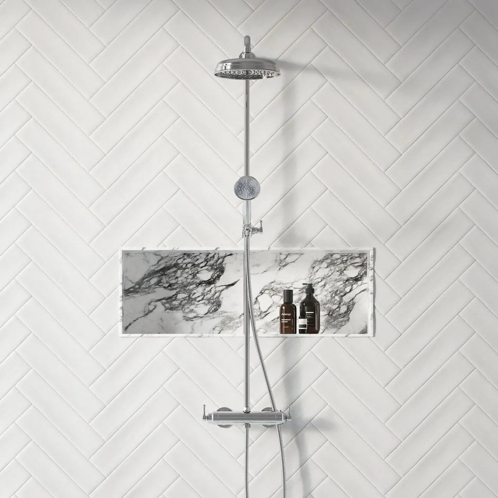 Hassel&Teudt HRL10 S01 - SmartTerm shower rod set w/Ø21 cm. Rain DeLuxe w/EasyClean, Chrome