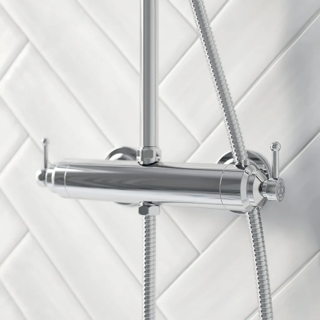 Hassel&Teudt HRL10 S01 - SmartTerm shower rod set w/Ø21 cm. Rain DeLuxe w/EasyClean, Chrome