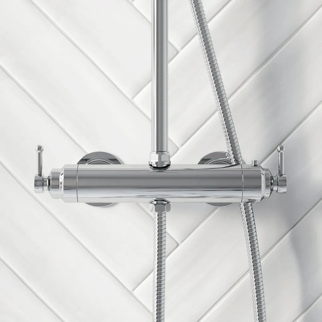 Hassel&Teudt HRL10 S01 - SmartTerm shower rod set w/Ø21 cm. Rain DeLuxe w/EasyClean, Chrome