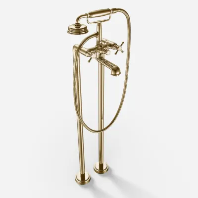 Hassel&Teudt HBK702 - Freestanding bath mixer, Polished Brass Natural