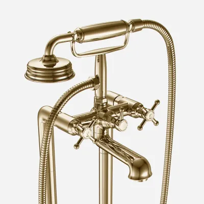 Hassel&Teudt HBK702 - Freestanding bath mixer, Polished Brass Natural