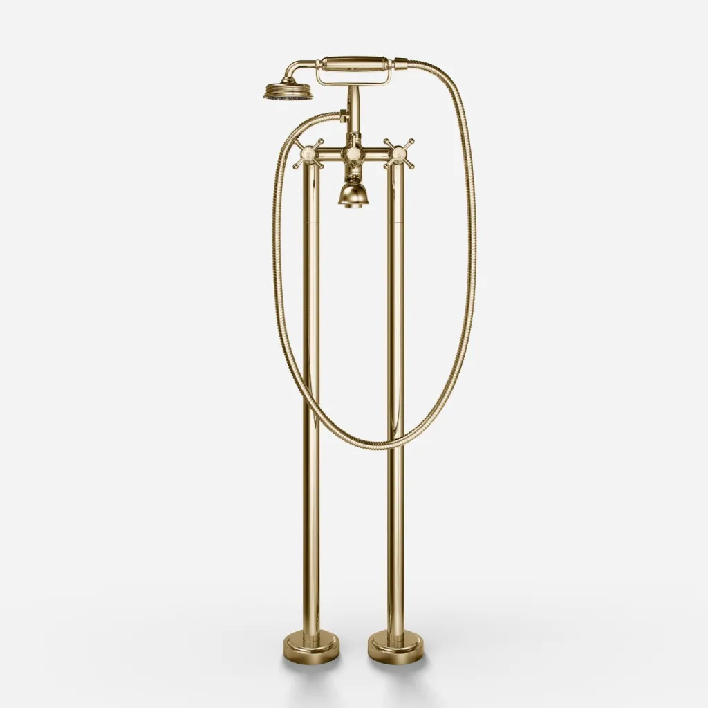 Hassel&Teudt HBK702 - Freestanding bath mixer, Polished Brass Natural