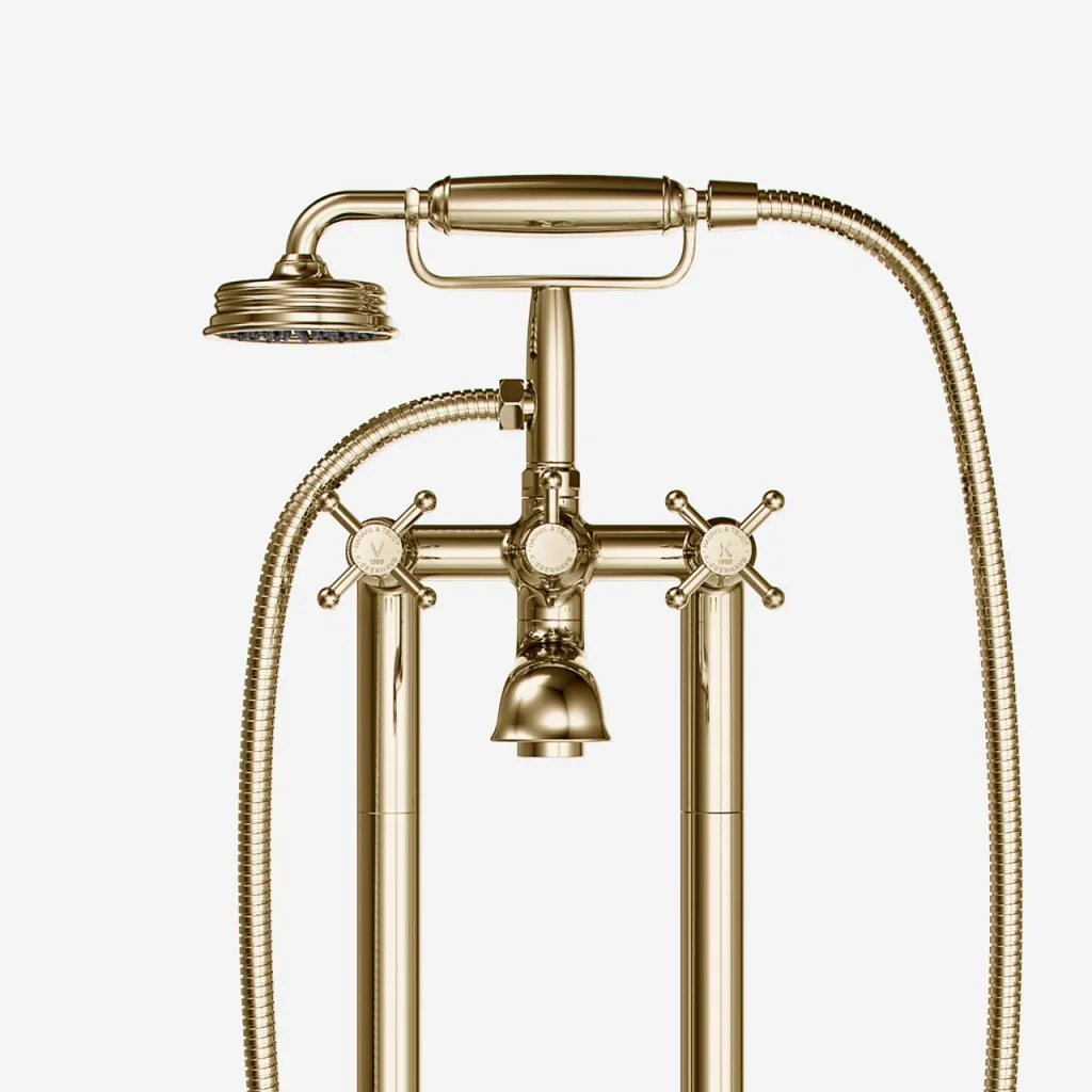 Hassel&Teudt HBK702 - Freestanding bath mixer, Polished Brass Natural