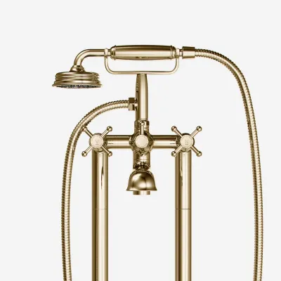 Hassel&Teudt HBK702 - Freestanding bath mixer, Polished Brass Natural