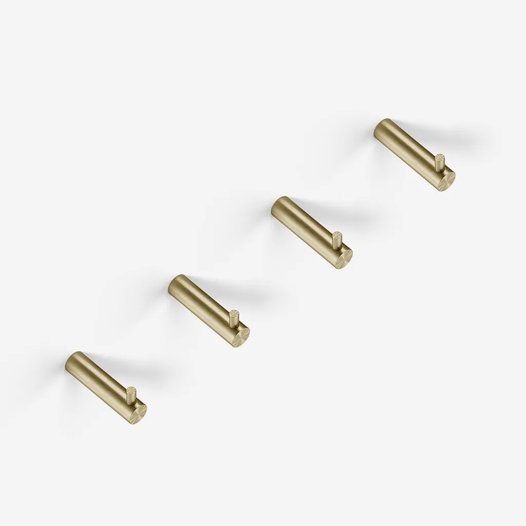 Semplice PS18 S01 - 4 x Hook, PVD Brushed Brass