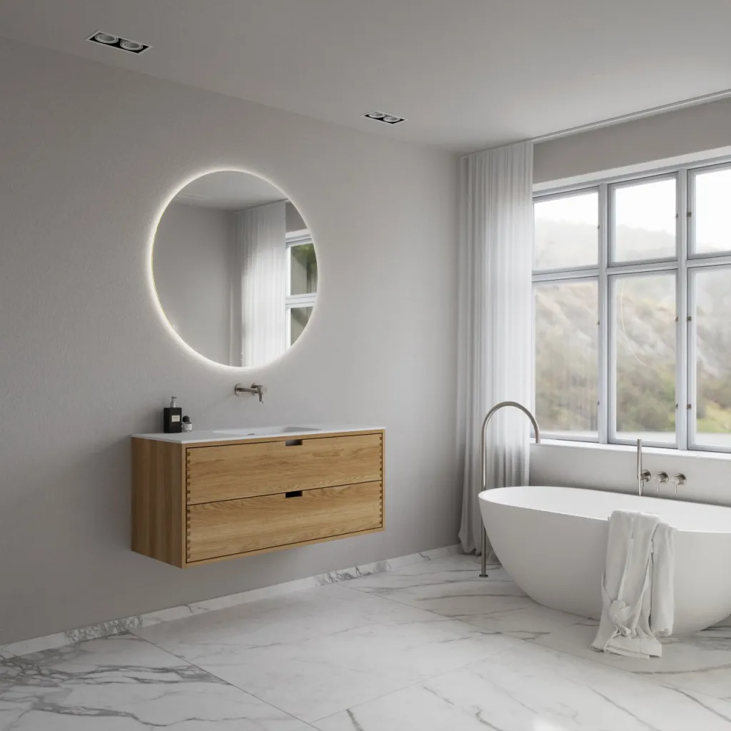 CPH Tapwork Soft 120 - MKII, Finger-Tapped Cabinetry in Natural Oak including Mathvid SolidTec® Sink