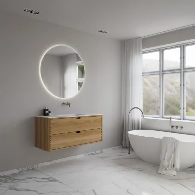 CPH Tapwork Soft 120 - MKII, Finger-Tapped Cabinetry in Natural Oak including Mathvid SolidTec® Sink