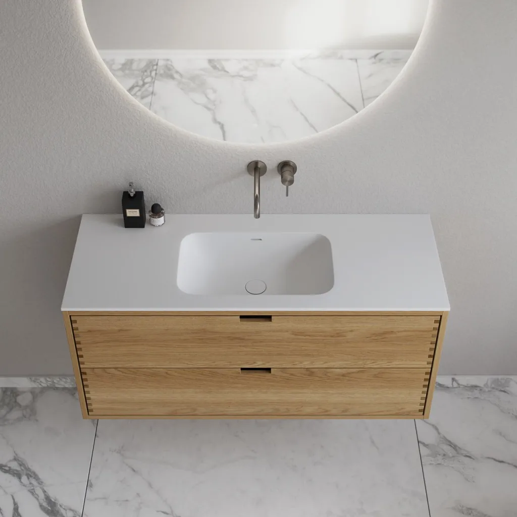 CPH Tapwork Soft 120 - MKII, Finger-Tapped Cabinetry in Natural Oak including Mathvid SolidTec® Sink