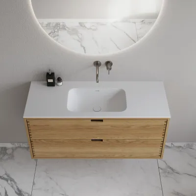CPH Tapwork Soft 120 - MKII, Finger-Tapped Cabinetry in Natural Oak including Mathvid SolidTec® Sink