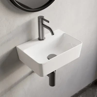 Stilo 365 - 36.5 × 25.5 cm, White porcelain sink 
